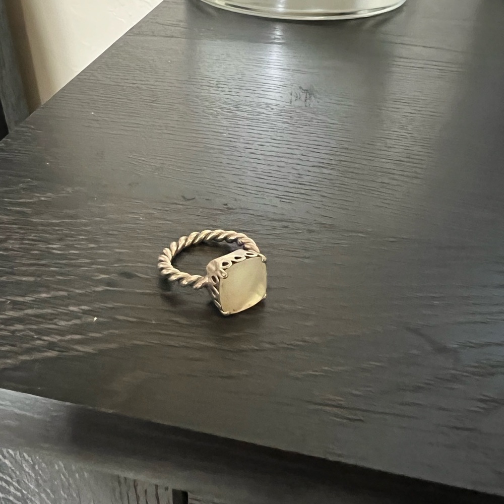 White stone pandora ring